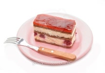 Cherry cake on a plate on white background 이미지 (478443676) - 게티이미지뱅크 Cherry cake on a plate on white background