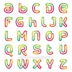Fun english alphabet one line colorful letters set 이미지 (486653228) - 게티이미지뱅크 Fun english alphabet one line colorful... 