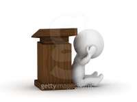3D Man fear of public speaking panic concept 이미지 (498695910) - 게티이미지뱅크 3D Man fear of public speaking panic concept