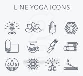 Set of 12 line Yoga icons. 이미지 (504577192) - 게티이미지뱅크 Set of 12 line Yoga icons.
