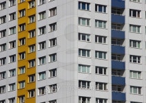 Apartment Building Facade with Colors in Perspective 이미지 (499154626) - 게티이미지뱅크 Apartment Building Facade with... 
