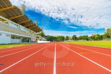 Running track in stadium against blusky 이미지 (489842058) - 게티이미지뱅크 Running track in stadium against blusky