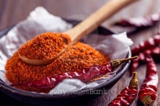 The dried chili and its powder 이미지 (486000872) - 게티이미지뱅크 The dried chili and its powder