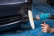 Car polishing series : A man polishing blue car 이미지... 게티이미지뱅크 Car polishing series : A man polishing blue car
