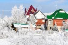 Cottage settlement in the winter 이미지 (484287928) - 게티이미지뱅크 Cottage settlement in the winter