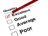 Ball pen setting a mark at excellent on quality checklist... Ball pen setting a mark at excellent on quality checklist