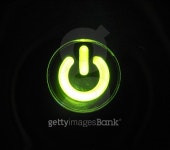 Glowing power button on black background 이미지 (486401170) - 게티이미지뱅크 Glowing power button on black background