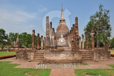 Sukhothai Historical Park in Thailand 이미지 (479477602)... Ancient buddha statue. Sukhothai Historical Park in Thailand