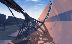 Concentrated solar power panels track the sun - 3D render 이미지 (470031634) - 게티이미지뱅크 Concentrated solar power panels... 