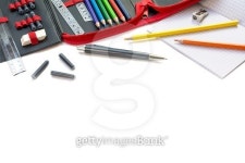 supplies for school and office, isolated on white, edge backgrou 이미지 (485728672) - 게티이미지뱅크 supplies for school and... 