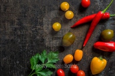 Top view of colorful fresh vegetables 이미지 (497101920) - 게티이미지뱅크 Top view of colorful fresh vegetables