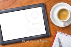 Tablet pc with copy space on a desk 이미지 (480337756) - 게티이미지뱅크 Tablet pc with copy space on a desk