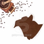Coffee powder in the shape of New Brunswick.(series) 이미지 (533744847) - 게티이미지뱅크 Coffee powder... 