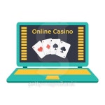 Online casino. playing cards on a laptop monitor. Flat design. 이미지 (473045986) - 게티이미지뱅크 Online casino. playing... 