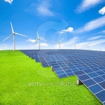 solar energy panels and wind turbine 이미지 (502387134) - 게티이미지뱅크 solar energy panels and wind turbine