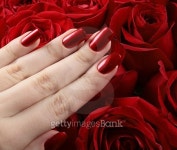 Red metallic manicure 이미지 (501199200) - 게티이미지뱅크 Red metallic manicure
