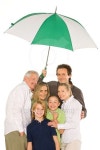 three generations family standing isolated on white background h... three generations family standing isolated on white background h