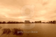 architecture landscape and greening plant by a river 이미지... architecture landscape and greening plant by a river