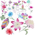 Set of handpainted watercolor flowers 이미지 (484270170) - 게티이미지뱅크 Set of handpainted watercolor flowers