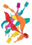 Nail polish bottle splash with bright colours 이미지 (486054232) - 게티이미지뱅크 Nail polish bottle splash with bright colours