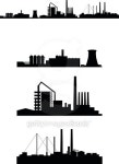 Three factories silhouettes 이미지 (511539766) - 게티이미지뱅크 Three factories silhouettes