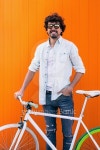 Handsome young man with fixed gear bicycle. 이미지 (503274162) - 게티이미지뱅크 Handsome young man with fixed gear bicycle.