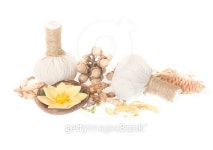 Natural Spa Ingredients . The herbal compress ball and ingredien 이미지 (503108696) - 게티이미지뱅크 Natural Spa Ingredients... 