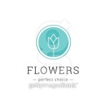 Vector minimalistic flower shop logo. Tulip brand sign 이미지 (503566450) - 게티이미지뱅크 Vector minimalistic flower shop... 
