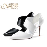 Hee man spring high heel pointy shallow water experience dyeing solid color Joker new black women low shoes A0192