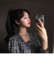  상품 정보  라린 체크 블라우스