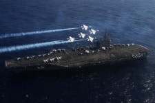 미 해군 USS Ronald Reagan (CVN 76) 상공을 비행하는 곡예비행단... 미 해군 USS Ronald Reagan (CVN 76) 상공을 비행하는 곡예비행단