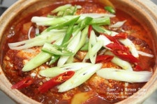 매운양푼갈비양념을 넣고 만든 갈치조림..