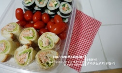 ::연어샌드위치만들기::피크닉도시락,초간단연어롤샌드위치만들기!!