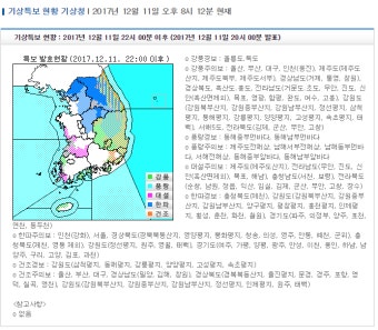 날씨, 기상청 기상특보-서해안 대설 특보. 서울 한파 주의보