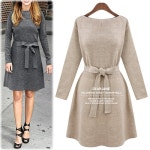 패션플러스 - [디어제인]플레어벨트니트원피스/J2699 패션플러스