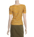 패션플러스 - 글리터 스트라이프 셔링 니트탑(BAKP02041_MS/머스타드) 패션플러스