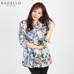 패션플러스 - [라젤로]플라워 프린트 턴업 튜닉_RG6MBL137WH 패션플러스