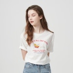 패션플러스 - 여성 오버핏 프린트 반팔 티셔츠/05-39-0508-01 패션플러스