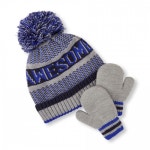 온&오프라인 구매대행 쇼핑몰 폴로박스입니다. [폴로박스] Childrensplace 22208 Toddler Boys Awesome Pom Pom Beanie And Mittens Set
