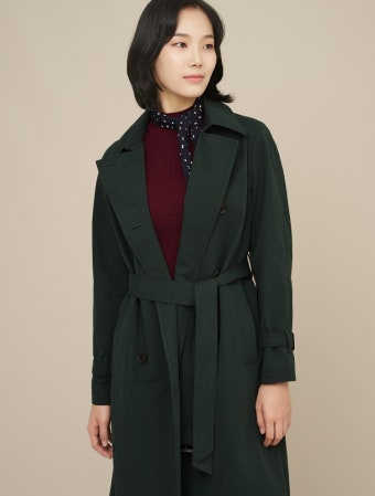 MELISSA-그린 스카프 세트 벨티드 더블 트렌치 재킷삼성물산 온라인몰 SSF Shop 그린 스카프 세트 벨티드 더블 트렌치 재킷