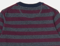 SSF SHOP - 삼성물산 패션부문 온라인 공식몰 [SUN68] 퍼플 아동용 스트라이프 라운드넥 니트