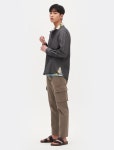 SSF SHOP - 삼성물산 패션부문 온라인 공식몰 Collarless Shirt Herringbone Grey_DIGITAL ONLY LINE
