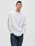 SSF SHOP [8 X 지디스픽] 화이트 소매 프린트 레이어드 롱티_ G-Dragon GD 지드래곤 콜라보