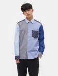 SSF SHOP - 삼성물산 패션부문 온라인 공식몰 Camicia Coppi Patchwork Shirt - Blue