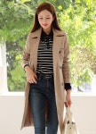 스타일온미 [루이스엔젤] 센스 레이스카라 스트라이프 티셔츠