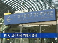 KTX, 이번엔 고가 다리 위에서 멈춰