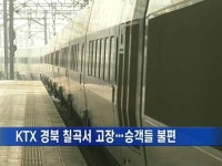 KTX 경북 칠곡서 또 고장…승객들 불편