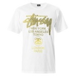 WIZWID:위즈위드 - [Stussy:스투시][한정]스투시 월드투어 골드 반팔티 화이트 1903618_W WIZWID