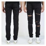 WIZWID:위즈위드 - [Saint Laurent Paris:생로랑파리]450008 스크레치 빈티지 블랙진 WIZWID