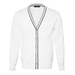 WIZWID:위즈위드 - [J´RIUM:제이리움]Mako Cotton V-Neck Cardigan Off-White/Black WIZWID